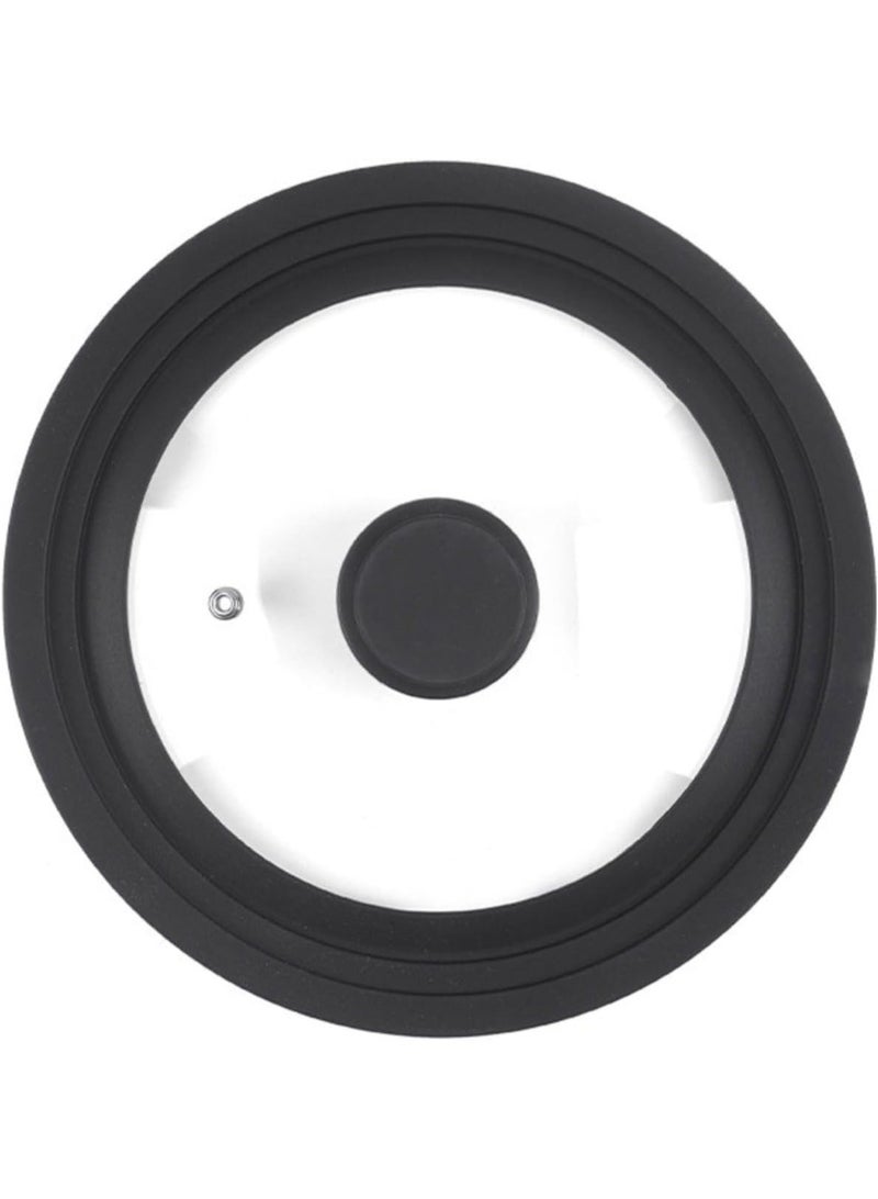 Bukela Universal Lid for Pots And Pans, Heat Resistant Food Safe Skillet Lid With Silicone Rims And Steam Vented, Silicone Universal Lid Fits All 24 To 28cm Diameter Cookware, Dishwasher Safe - Image 1